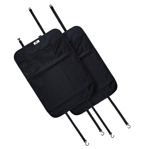 Waterproof Kick Mats Car Seat Back Protectors Back of Seat Organizers -  Large black 2 pieces